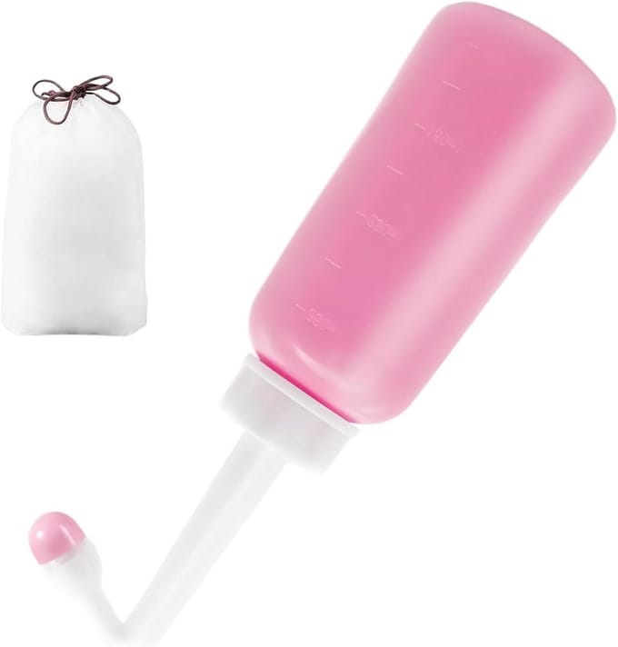 Draagbare Bidet Douche - Intieme Hygiëne Billendouche - Persoonlijke Verzorging - Omgekeerd Ontwerp - 350 ml - Wit