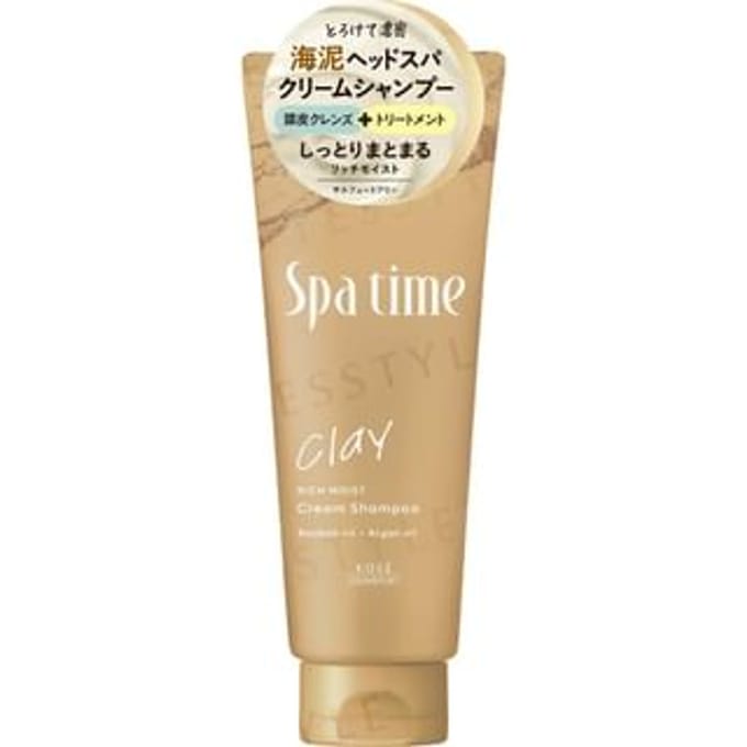 Kose - Spa Time Clay Cream Shampoo Rich Moist 250g