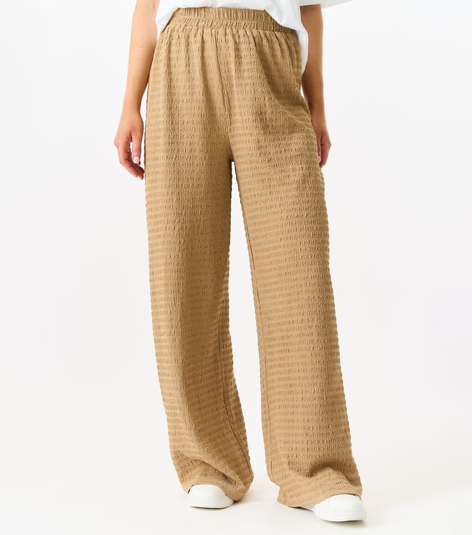 Trekbroek met getextureerde elastische taille