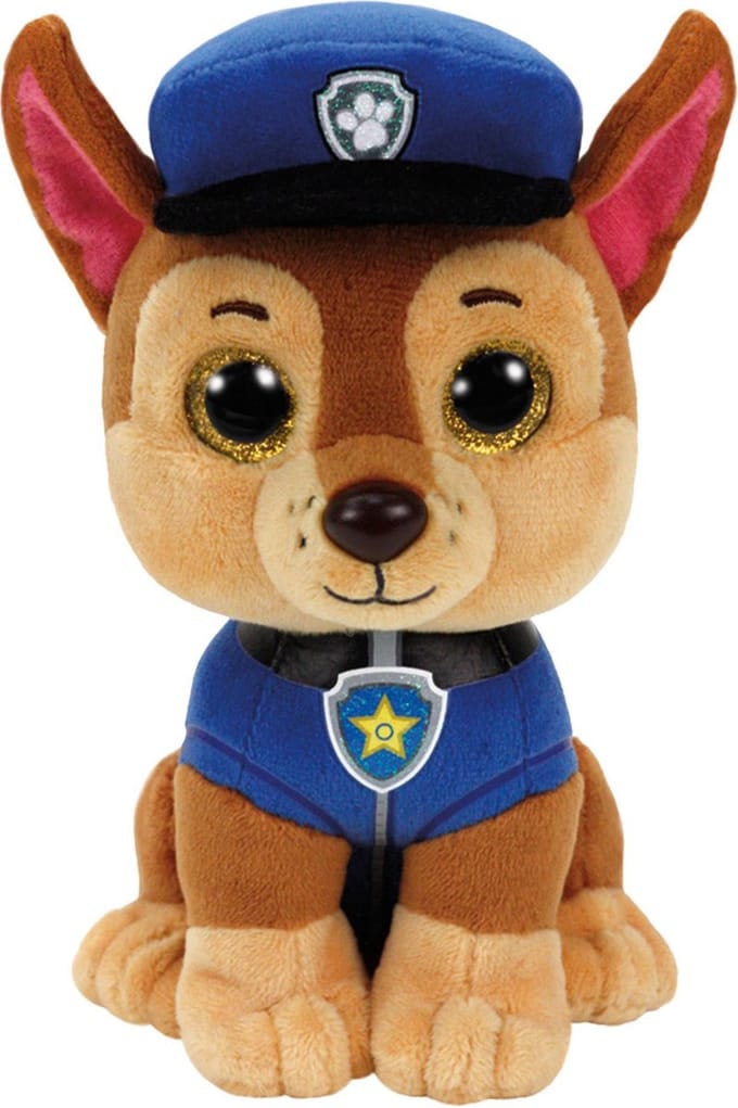 TY - PAW Patrol Knuffel Chase - 15 cm - Pluche Speelgoed met Glitterogen - TY Original
