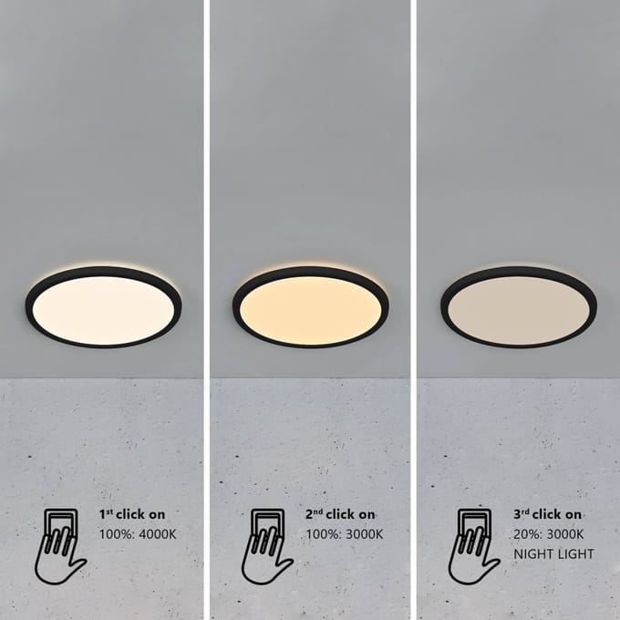 Nordlux LED plafondlamp Oja 29 IP54 3.000/4.000 K zwart