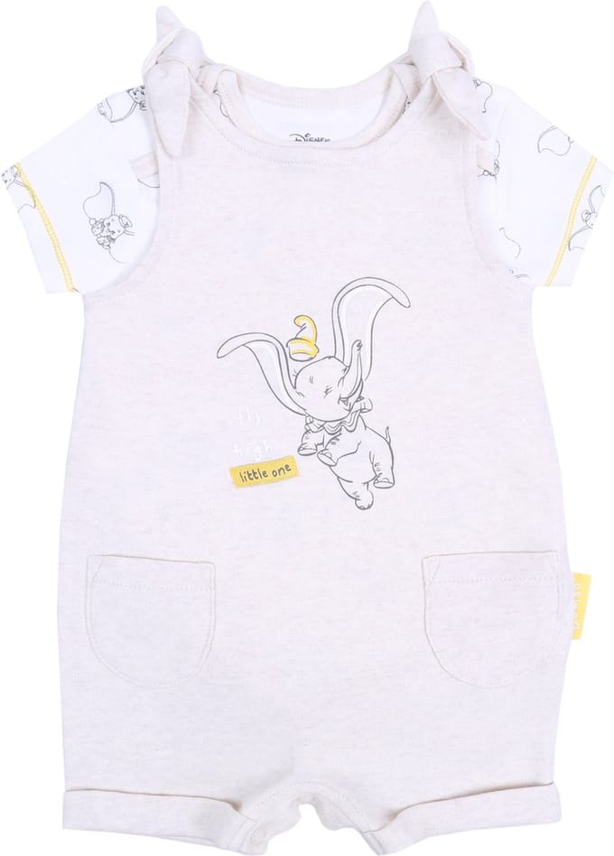 Beige en gemêleerde baby rampers + romper DUMBO