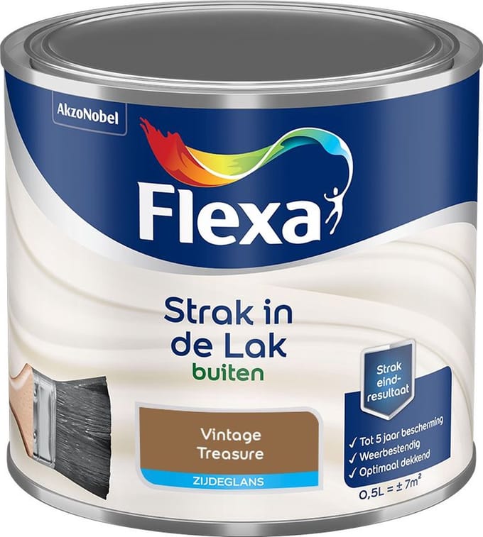 Flexa - Strak In De Lak Buitenlak Zijdeglans - Vintage Treasure - Mengverf - 500 Ml