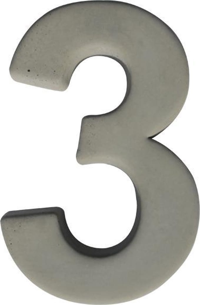 Huisnummer beton nr. 3