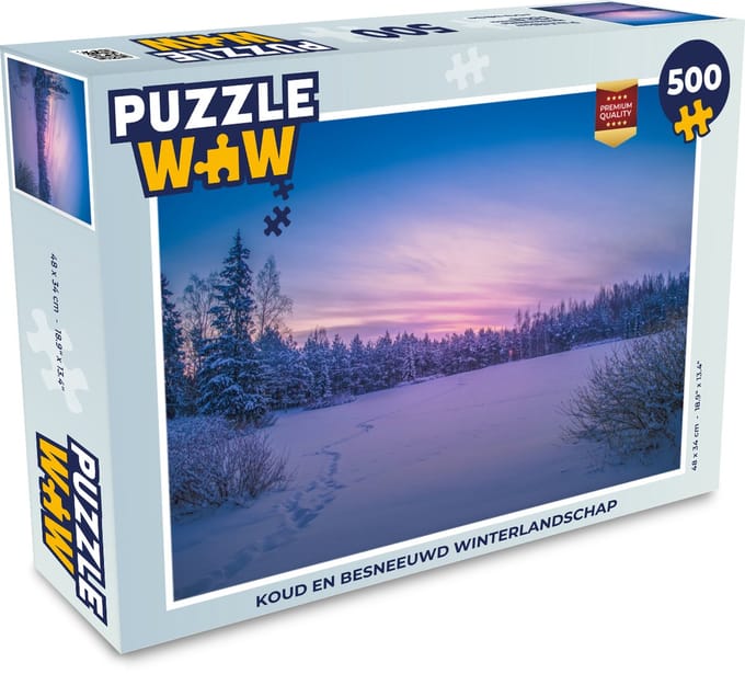 Puzzel Koud en besneeuwd winterlandschap - Legpuzzel - Puzzel 500 stukjes