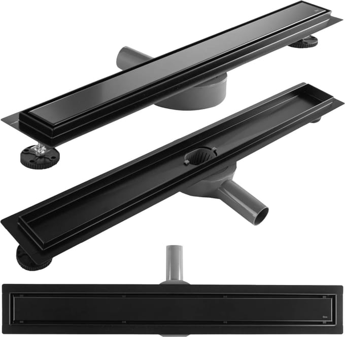 Rea Neox Pro - Lineaire afvoer - douchegoot - Zwart - 80 cm