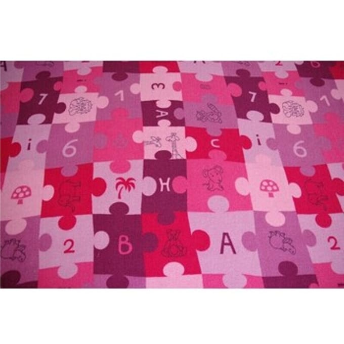 Kleden Rugsx Kindertapijt PUZZLE paars 100x100 cm