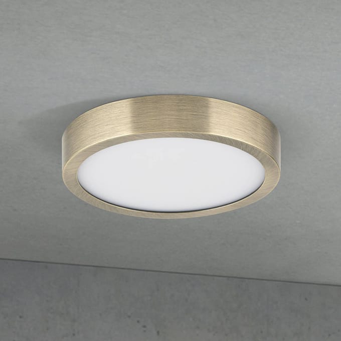 ORION LED plafondlamp Disc, antiek messingkleurig, Ø 14 cm, CCT