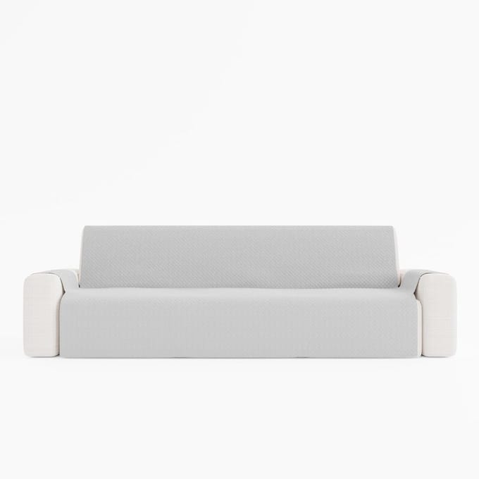 Zijde sofa hoes voor 4-zits bank - 220 cm - Lichtgrijs, ademend en gewatteerd