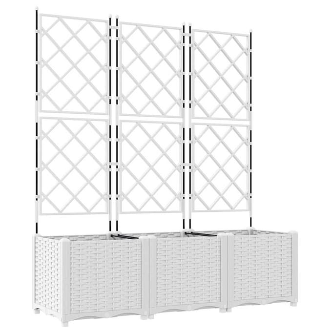 vidaXL - Plantenbak - 3 - st - Wit - 120 - x - 40 - x - 143 - cm - PP