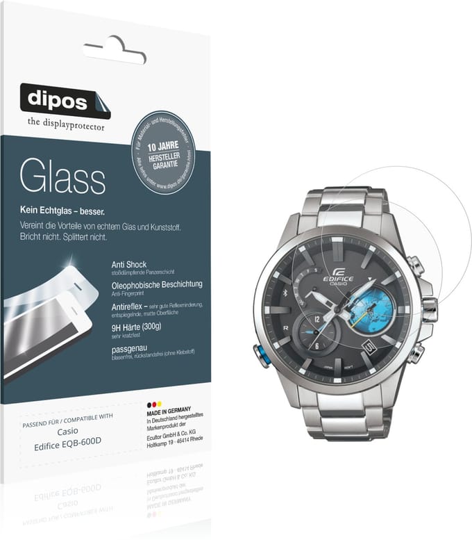 dipos – 2x Matte Pantserfolie geschikt voor Casio Edifice EQB-600D | 9H Screenprotector