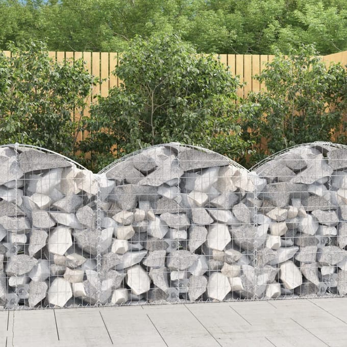 vidaXL - Schanskorf - gewelfd - 100x30x80/100 - cm - gegalvaniseerd - ijzer