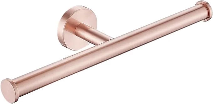Dubbele wc-rolhouder rosé goud rond zonder klep