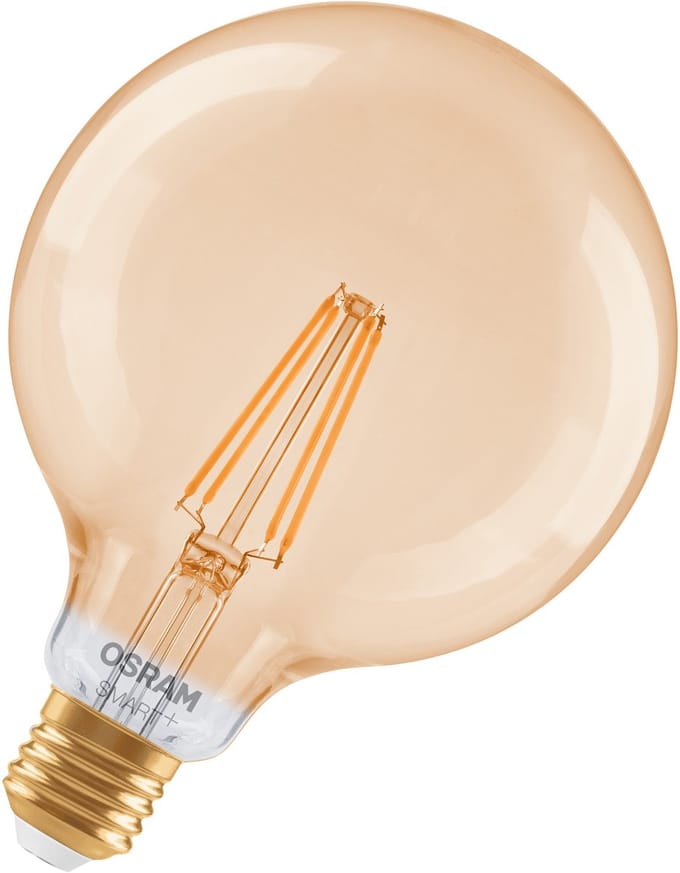 Osram Smart E27 LED Globelamp | 6W Goud 2400K 220V/240V 824 680Lm | 300° Ø125mm Dimbaar
