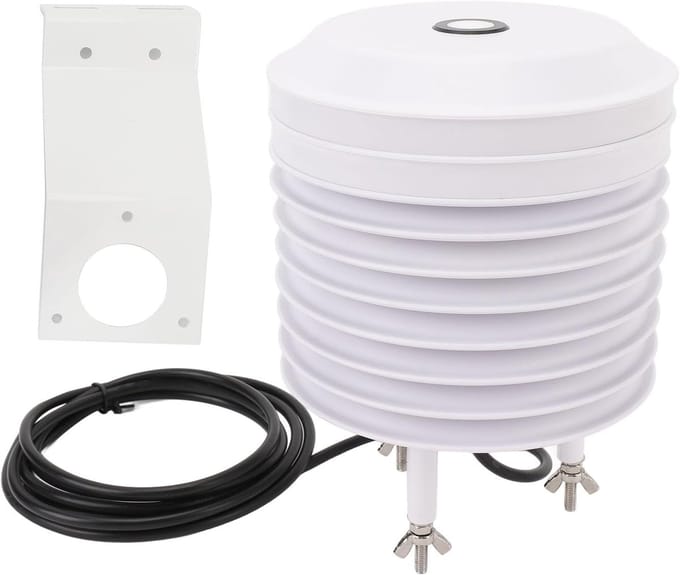 4-in-1 Weersensor - Omgevingszender - Milieumonitoring - Alles-in-één Meting - 9-30V - Wit