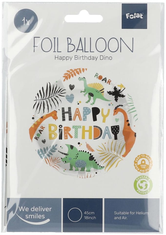 Folat - Folieballon Verjaardag Dino - 45 cm