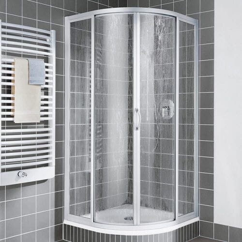 Kermi Nova 2000 quadrant shower enclosure R53 with sliding doors and fixed panels 90x90x185 cm N2R530901811K