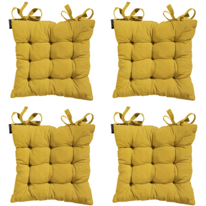 Madison - Zitkussen Panama mustard - Ca. 46x46 cm - Set van 4