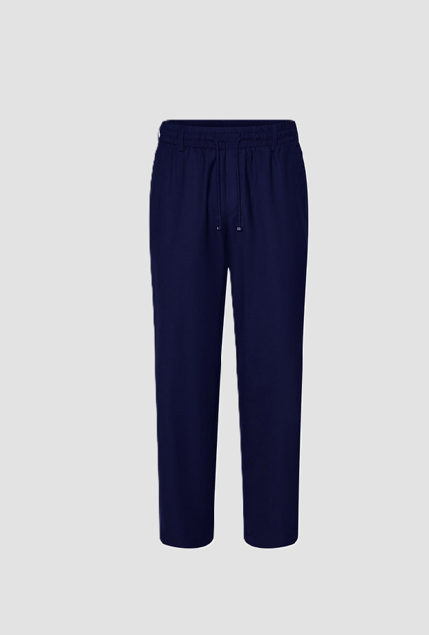 broek met coulisse man marine blauw