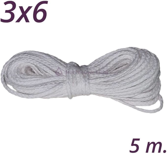 Kaars Lont | HNL 3x6 | 5 meter | Wick | Pit | Wiek | Kaarsenlont.