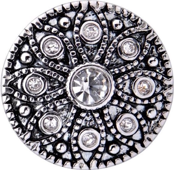 Quiges - Drukknoop Mini 12mm Bloem Ornament - EBCMK150
