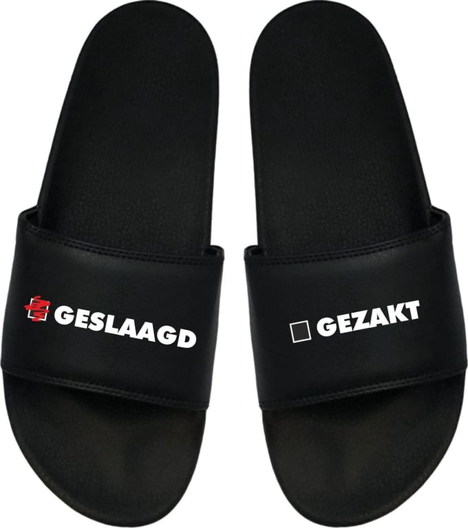 Cadeau Sint - Cadeau Kerst- Cadeau Examen - Cadeau Geslaagd - Cadeau Badslippers - Badslippers Geslaagd - Gezakt 45