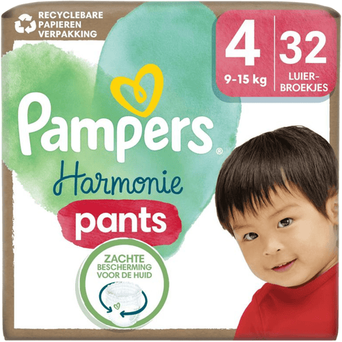Pampers Harmonie Pants maat 4 (9–15 kg) – 32 luierbroekjes
