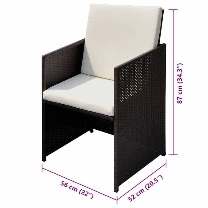 vidaXL - Tuinstoelen - Bruin - Poly - rattan