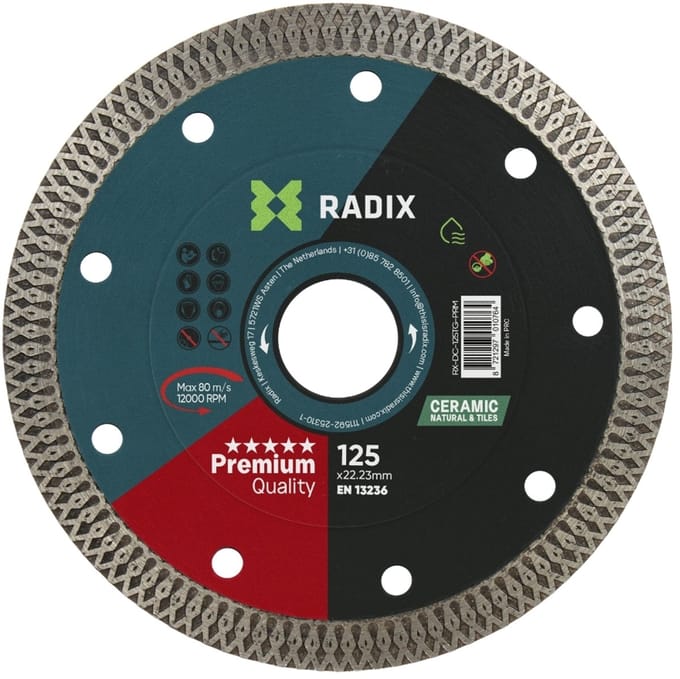 Radix - Diamantschijf voor tegels - 125 x 22,23 mm - Premium