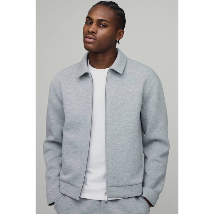 Regular Fit Scuba Gemêleerd Overshirt | Grey Marl | Size Small
