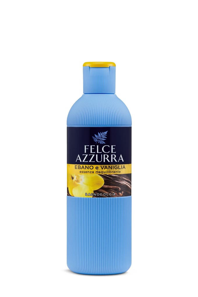 Felce Azzurra bad en douchecreme met Vanille en ebbenhout.