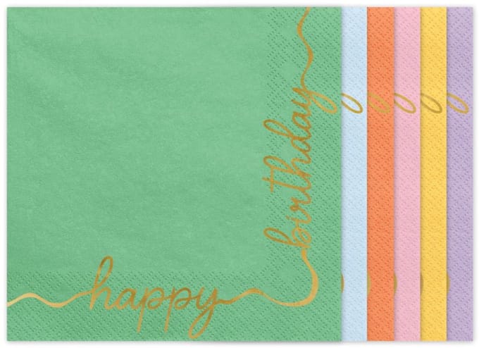 Servetten 'Happy Birthday' - 12 st.