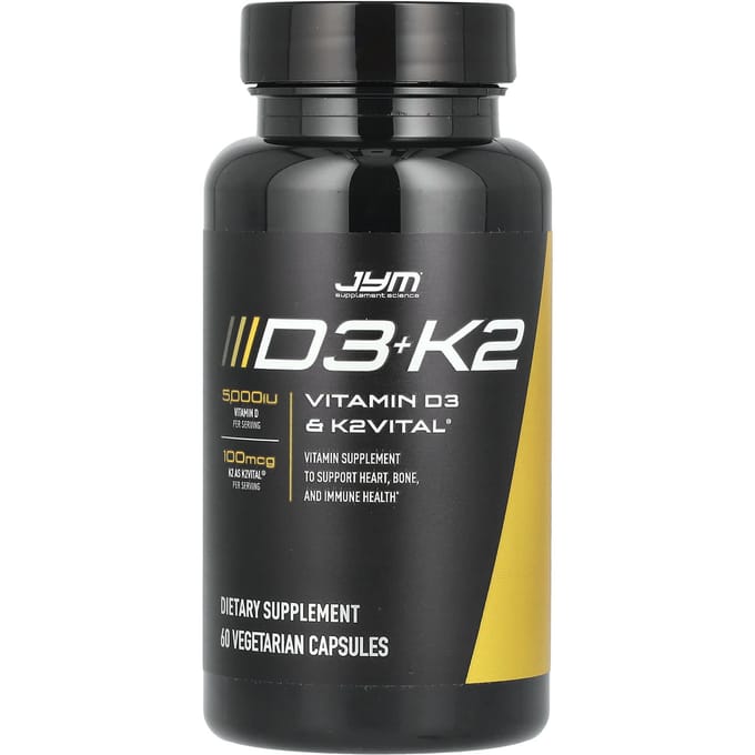 JYM Supplement Science, D3+K2, 60 Gélules Végétales