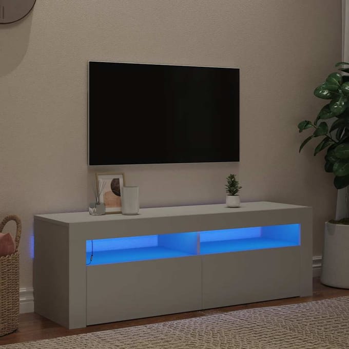 vidaXL - Tv-meubel - met - LED-verlichting - 120x35x40 - cm - wit