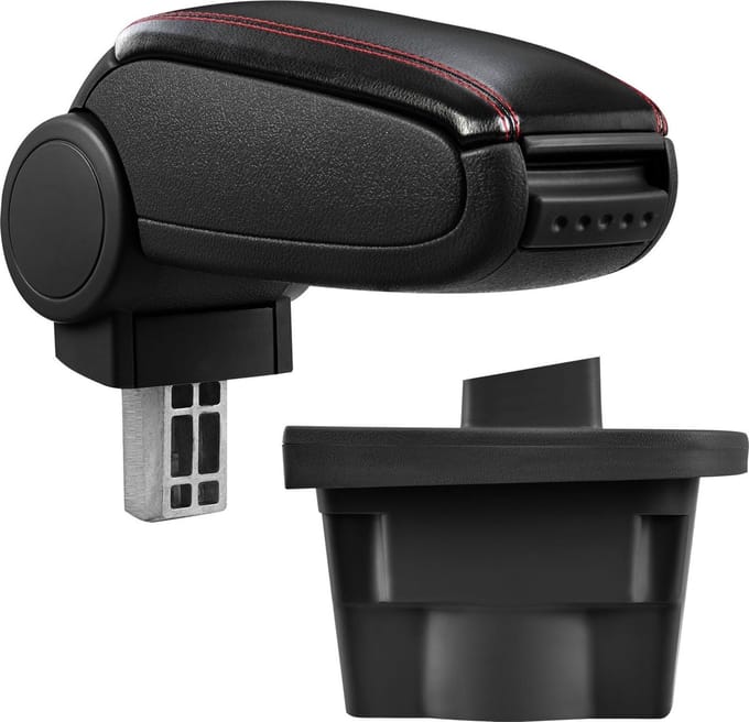 Armsteun-Opel Astra J-kunstleer-zwart+rood stiksel