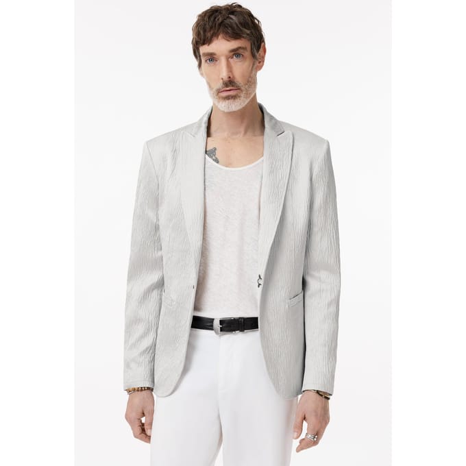 John Varvatos Peak Lapel One Button Jacket With Piping Light Grey Taglia: 48 | Blazers Outlet | Uomo | Grigio