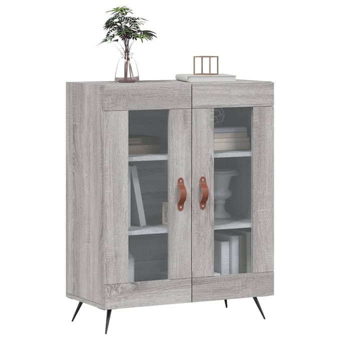 vidaXL - Dressoir - 69,5x34x90 - cm - bewerkt - hout - grijs - sonoma - eikenkleurig