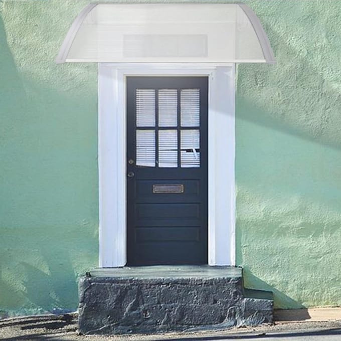 Deur Luifel - Regenbescherming - Entree Beschermen - UV Bescherming - 80 x 120 cm - Grijs Frame