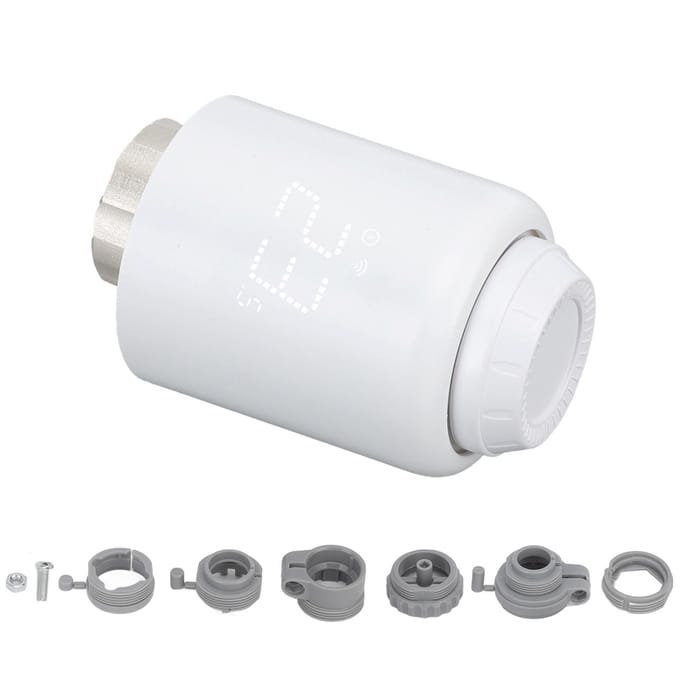 Thermostat intelligent pour radiateur, écran rotatif, programme programmable, thermostat de radiateur intelligent white