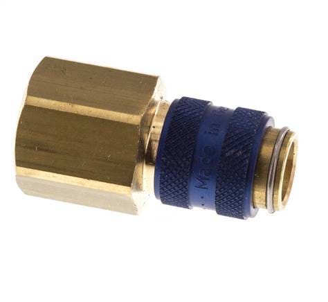 Messing DN 5 Blauw Luchtkoppeling Snelkoppeling G 3/8 inch Binnendraad - CLS5-F-B-BLU-038