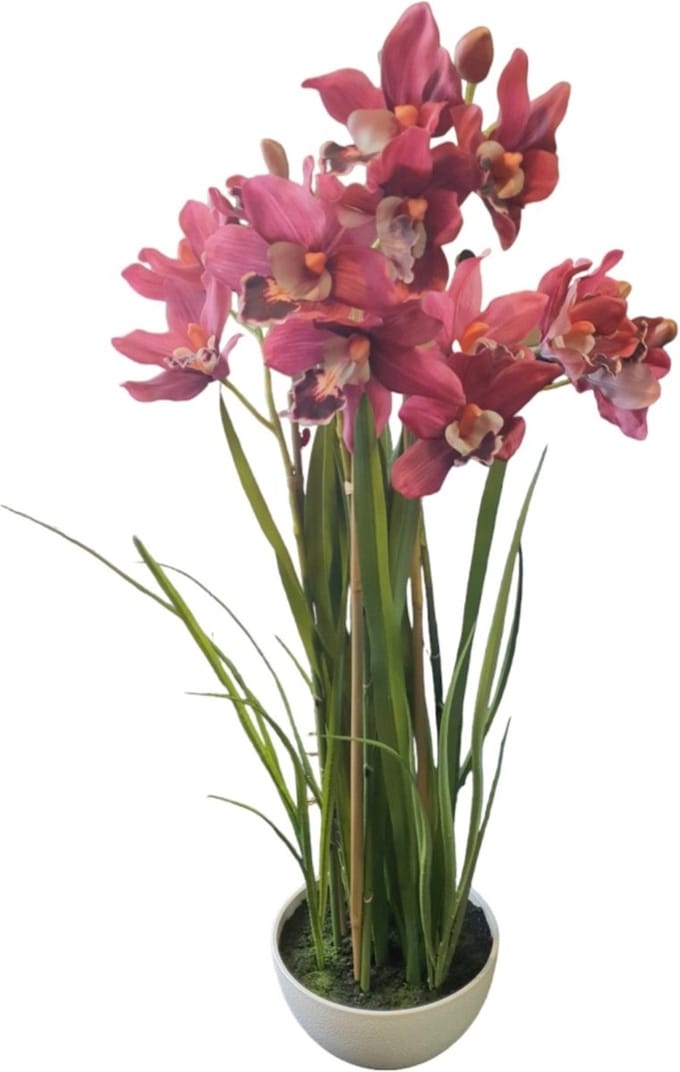 Mica Decorations Kunstplant Cimbidium d.roze H91 x D46cm