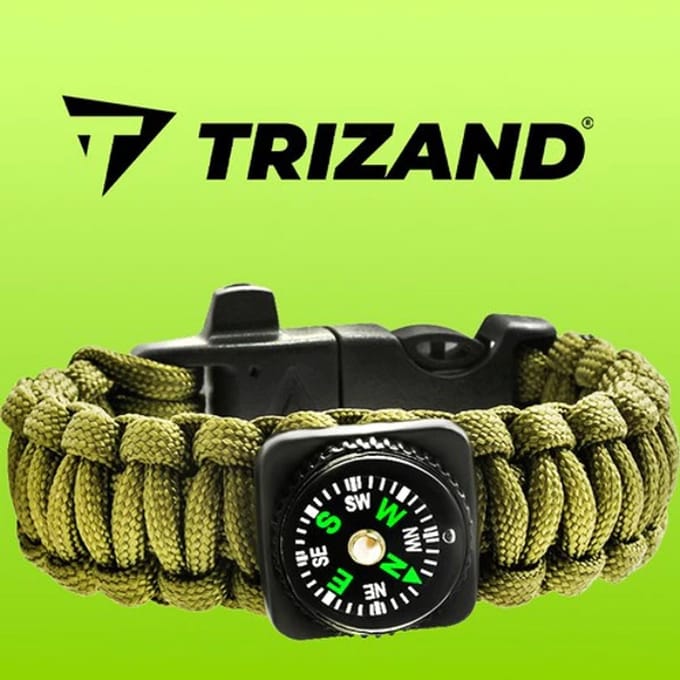 1 x Paracord Armband - Army Green - 5in1 Tool - Survival - Outdoor