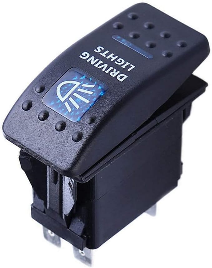 Tuimelschakelaar 12V 20A met Blauwe LED voor Auto, Vrachtwagen en Boot