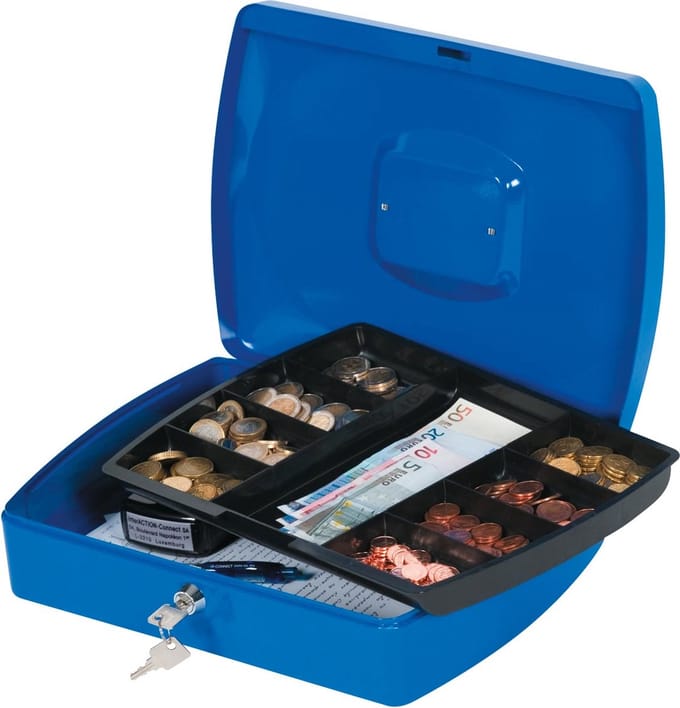 Q-CONNECT geldkoffer | 325 x 235 x 85 mm | blauw
