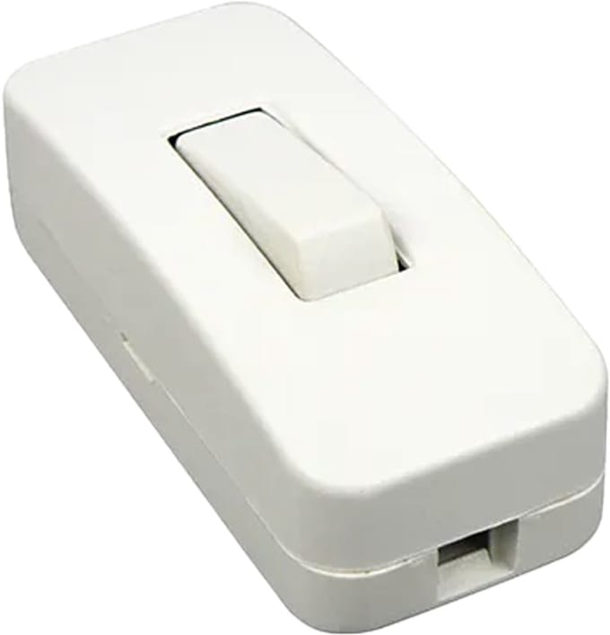 Snoerschakelaar 1P - 4A 250V - Max. 1000W - Wit