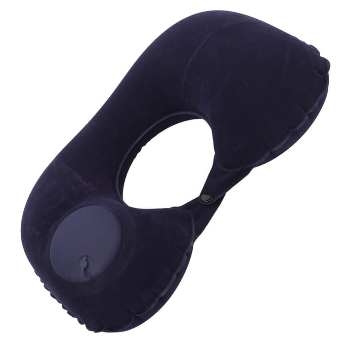 Oreiller en forme de U Press Gonflable Doux Coussin Repose-Tête Protection Cervicale pour Voiture Bureau