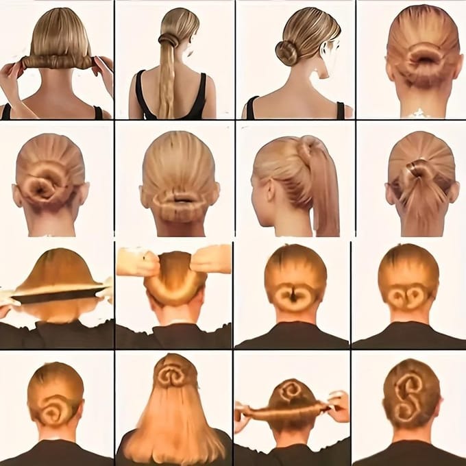 1 Pièce Chignon Facile Simple Outil de Coiffure Coiffure Rapide pour Chignons Élégants, Élastiques à Cheveux Durables et Flexibles pour Tous Types de Cheveux Accessoires pour Cheveux black