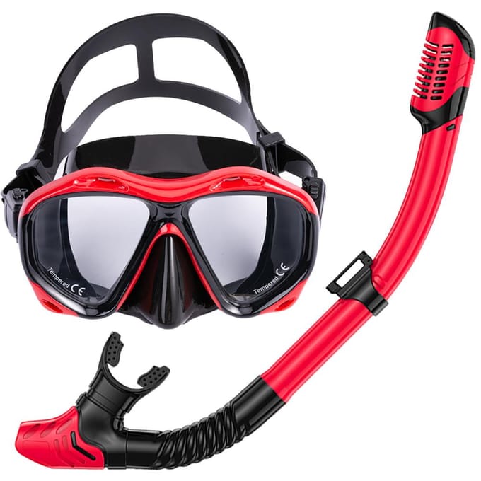 Professionele snorkelen high definition zwemmen gehard glas groot frame masker set average size