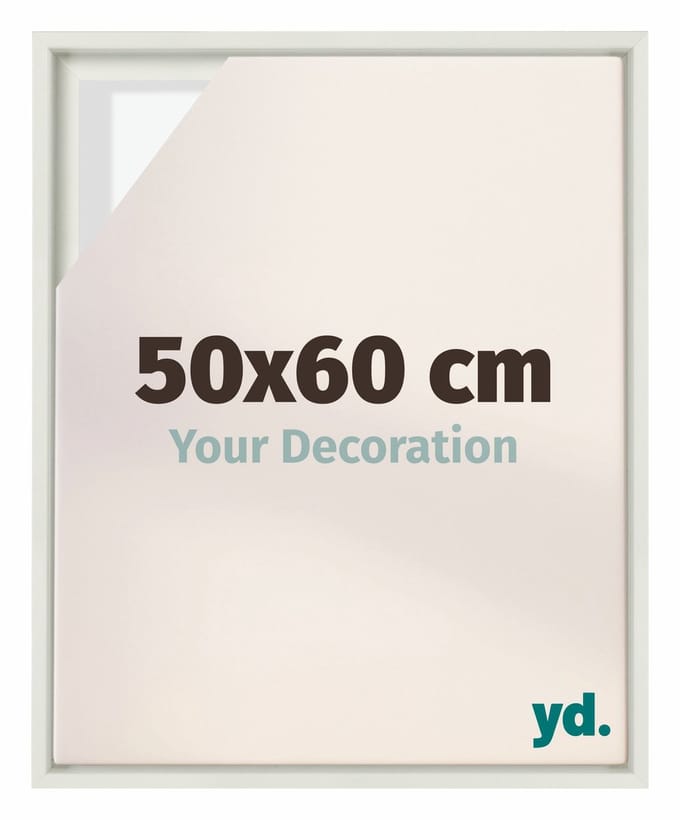 yd, Baklijst 50x60 cm Wit Mat - Lijst voor Canvasdoek - MDF Lyon