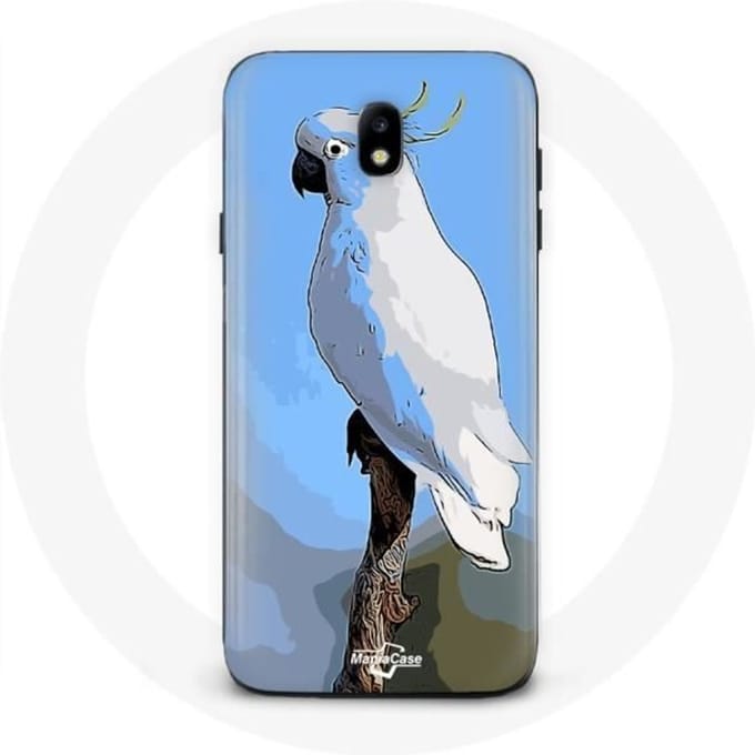 Coque - Samsung - Galaxy J3 2017 - Cacatoès Perroquets - Souple - Protection blanc